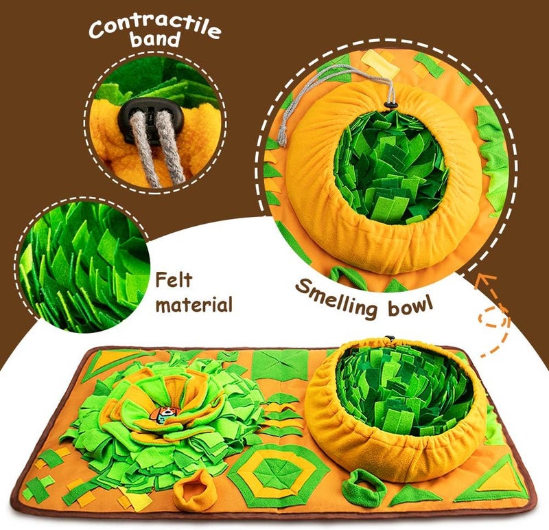 AWOOF Large Dog Snuffle Mat, Interactive Feeding Mat, 34.6 in x 19.6 in, Squeaker and Crinkle Paper, Non-Slip, Easy to Clean - Image 5